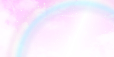 Pink sky rainbow effect image. 