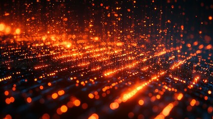 Obraz premium Abstract Background of Red and Orange Bokeh Lights