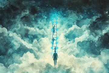 Obraz premium The Digital Skills Ladder, Digital Skills Gap and Workforce Development