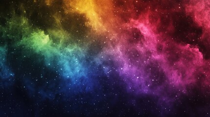 Fototapeta premium A vibrant cosmic background with colorful nebulae and stars.