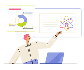 A teacher explains new material