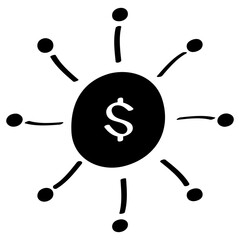 Crowdfunding icon in glyph style