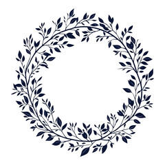 Decorative Leafy Wreath Illustration Design