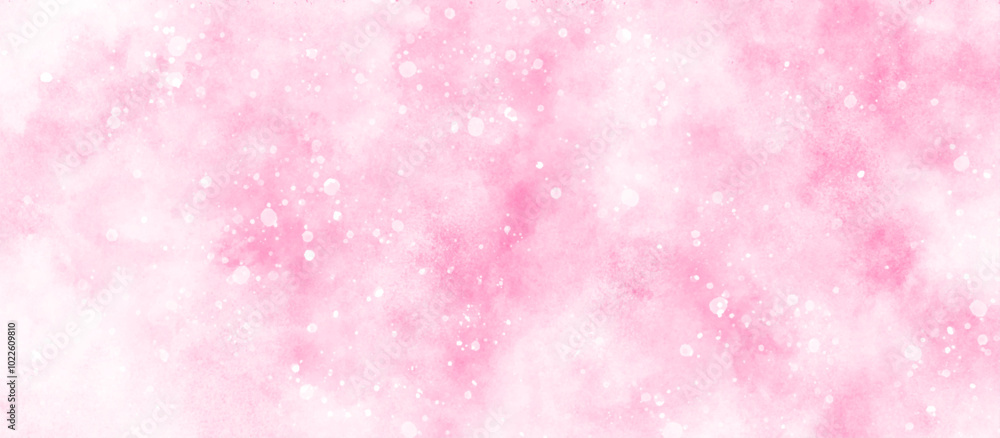 Wall mural beautiful pink watercolor background with various bokeh surrounding randomly, soft pink texture with