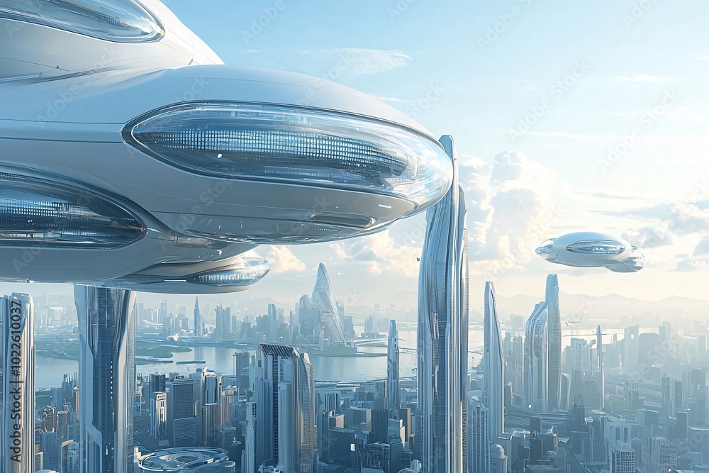 Poster 29. ai-powered future, digital networks, futuristic architecture, holographic interfaces