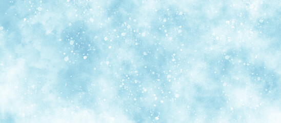 beautiful blue watercolor background with glitter particles, blue grunge texture with bokeh, beautiful blue clouds background with glitter particles, light blue bokeh background for design.