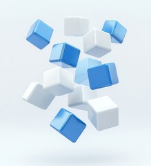 Obraz premium Blue and White Cubes.