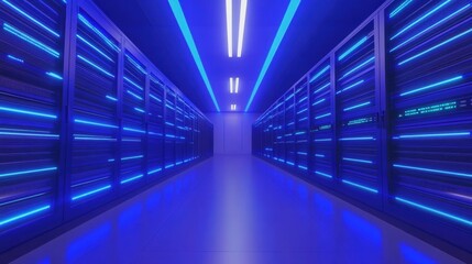 Fototapeta premium Server Room Corridor.