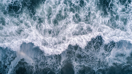 Fototapeta premium Water Texture Aerial Image: An aerial view focusing on the texture of water, including patterns and colors created by waves and reflections.