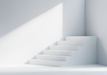 Fototapeta premium White Steps Room.