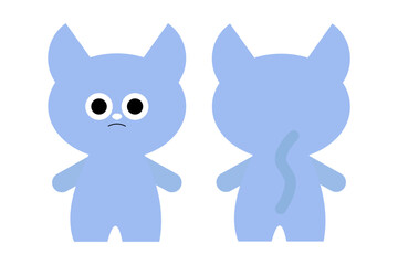 ねこのイラスト　表情　シンプル