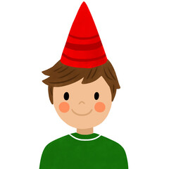 Cute watercolor kid elf  element.