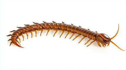 Obraz premium Giant House Centipede on White Background