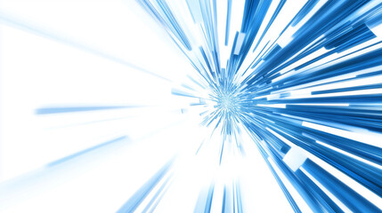 tunnel of blue light streaks, radiating outwards towards a central point