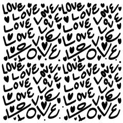 Obraz premium love abstract writing pattern seamless