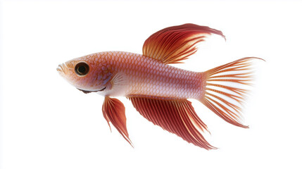 Fototapeta premium Elegant Pink and Red Betta Fish with Flowing Fins