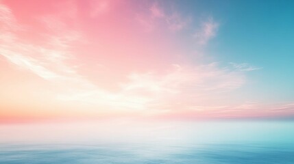 Obraz premium A Serene Ocean Scene with a Pastel-Colored Sky and Wispy Clouds