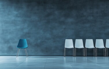 Blue Chair Stand Out.
