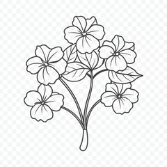 Floral Bunch with Beautiful Nasturtium Line Art Vector for Creative Designs and Illustrations