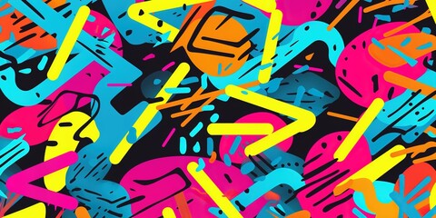 A colorful and abstract background with a lot of different shapes and lines