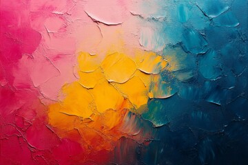 Abstract Oil Painting Texture Background   Pink  Yellow  Blue  and Orange