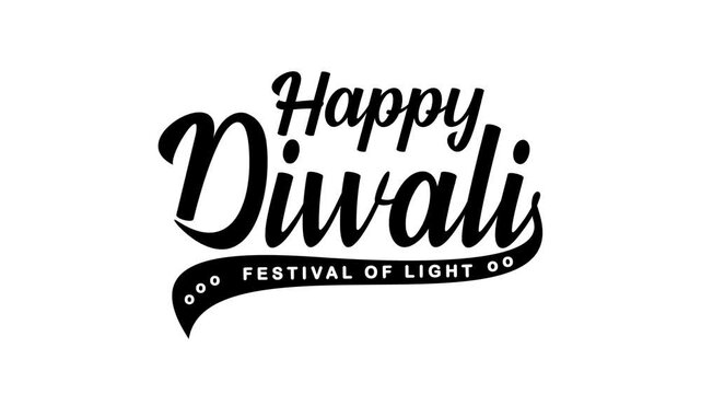 Black text wishing Happy Diwali, Festival of Light. Suitable for festive Diwali greeting cards, social media posts, and marketing collateral.