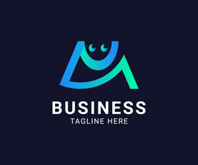 Abstract colorful smiling shopping bag logo design with smile face concept for e-commerce business.