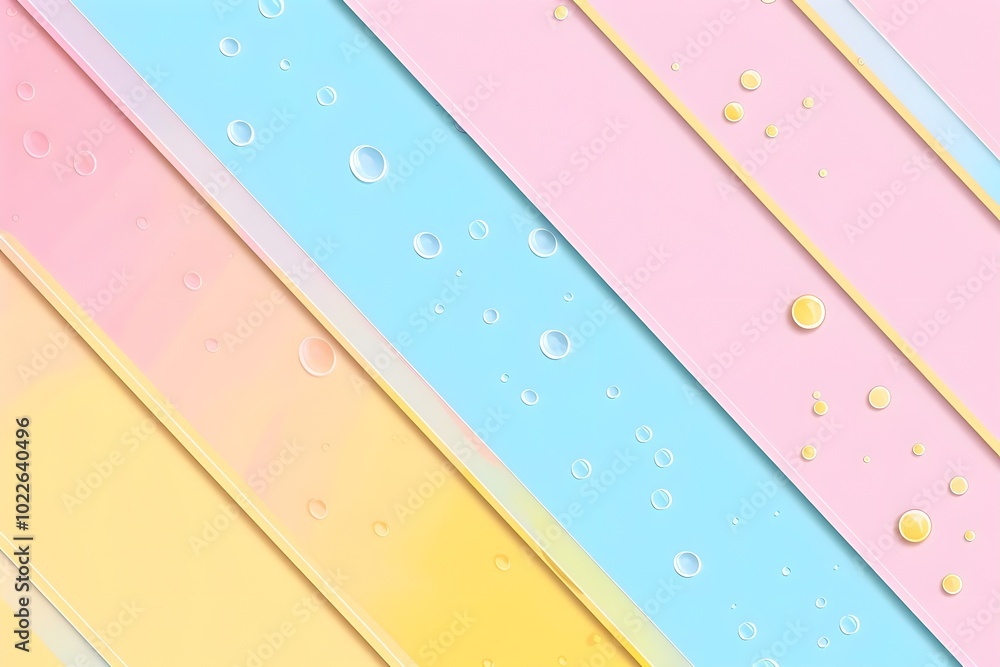 Poster bright abstract background with colorful diagonal stripes and water droplets for creative design pro
