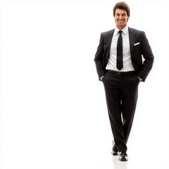 Business Man Leaning Isolated