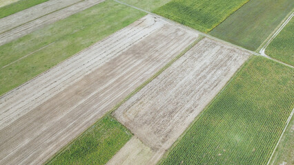 Expansive view of plowed soil on farmland ready for new crops