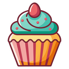 cupcakes flavor. Suitable for a cafe menu. Flat style. Vector illustration