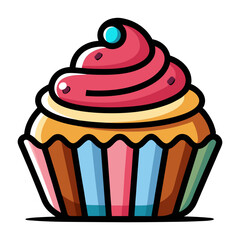 cupcakes flavor. Suitable for a cafe menu. Flat style. Vector illustration