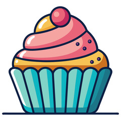 cupcakes flavor. Suitable for a cafe menu. Flat style. Vector illustration