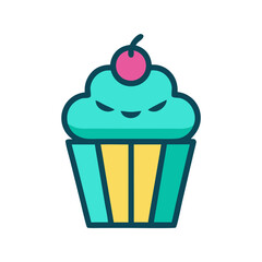 cupcakes flavor. Suitable for a cafe menu. Flat style. Vector illustration
