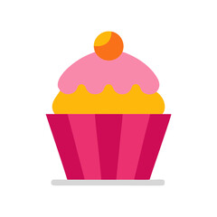 cupcakes flavor. Suitable for a cafe menu. Flat style. Vector illustration