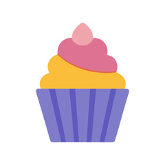 cupcakes flavor. Suitable for a cafe menu. Flat style. Vector illustration