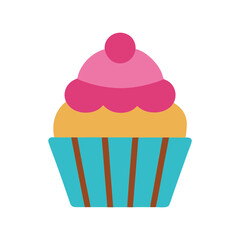 cupcakes flavor. Suitable for a cafe menu. Flat style. Vector illustration