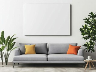 Modern Living Room Mockup.