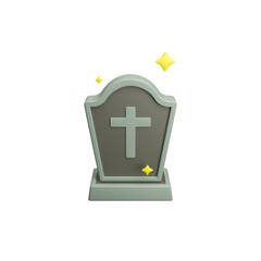 a 3D element render halloween tombstone