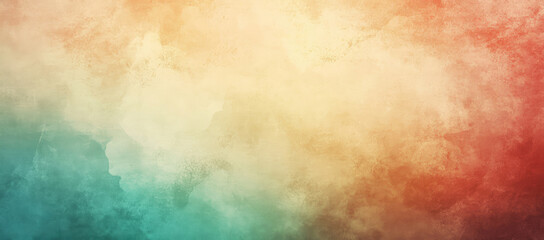 Obraz premium Abstract gradient background blending soft teal and warm orange hues with textured effect