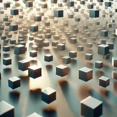 Floating Cubes with Soft Shadows, Generative Ai