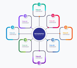 Realistic circular diagram infographic