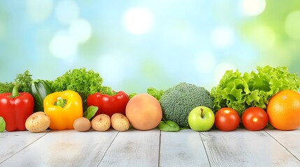 Close-up of vibrant fresh vegetables and fruits on wooden table, symbolizing healthy blood pressure foods, emphasizing natural nutrition and wellness	