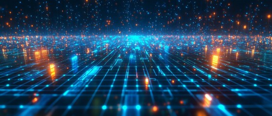 Obraz premium The Digital Archive Grid, Digital Asset Management DAM