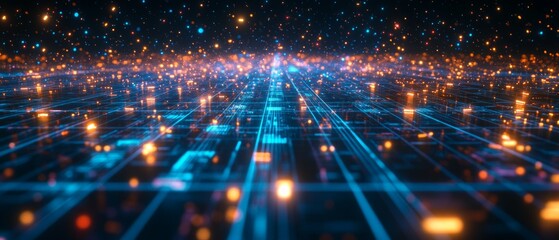 Obraz premium The Digital Archive Grid, Digital Asset Management DAM