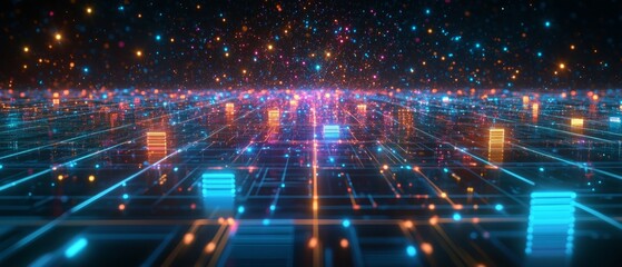 Obraz premium The Digital Archive Grid, Digital Asset Management DAM