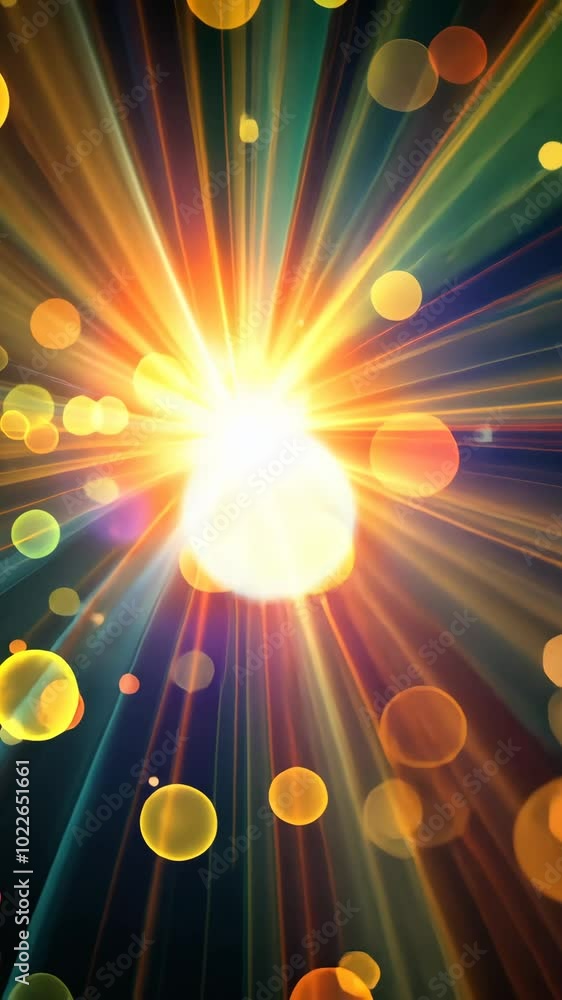 Poster abstract burst of colorful light with bokeh effect