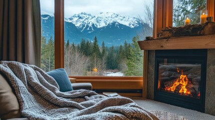 Cozy Retreat with Mountain View and Fireplace