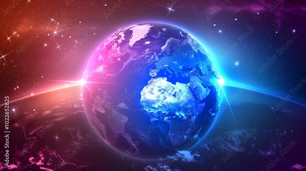 Poster futuristic vector illustration of a global internet network background showcasing worldwide connecti