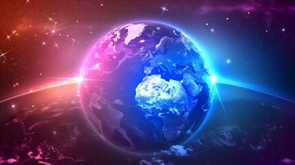 Fototapeta premium Futuristic vector illustration of a global internet network background showcasing worldwide connectivity and digital globalization concepts